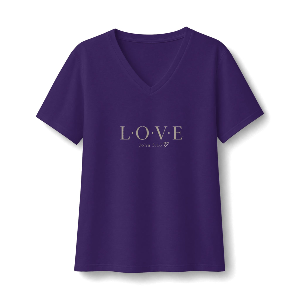 LOVE V-Neck Tee — Women's Relaxed Jersey Short Sleeve
