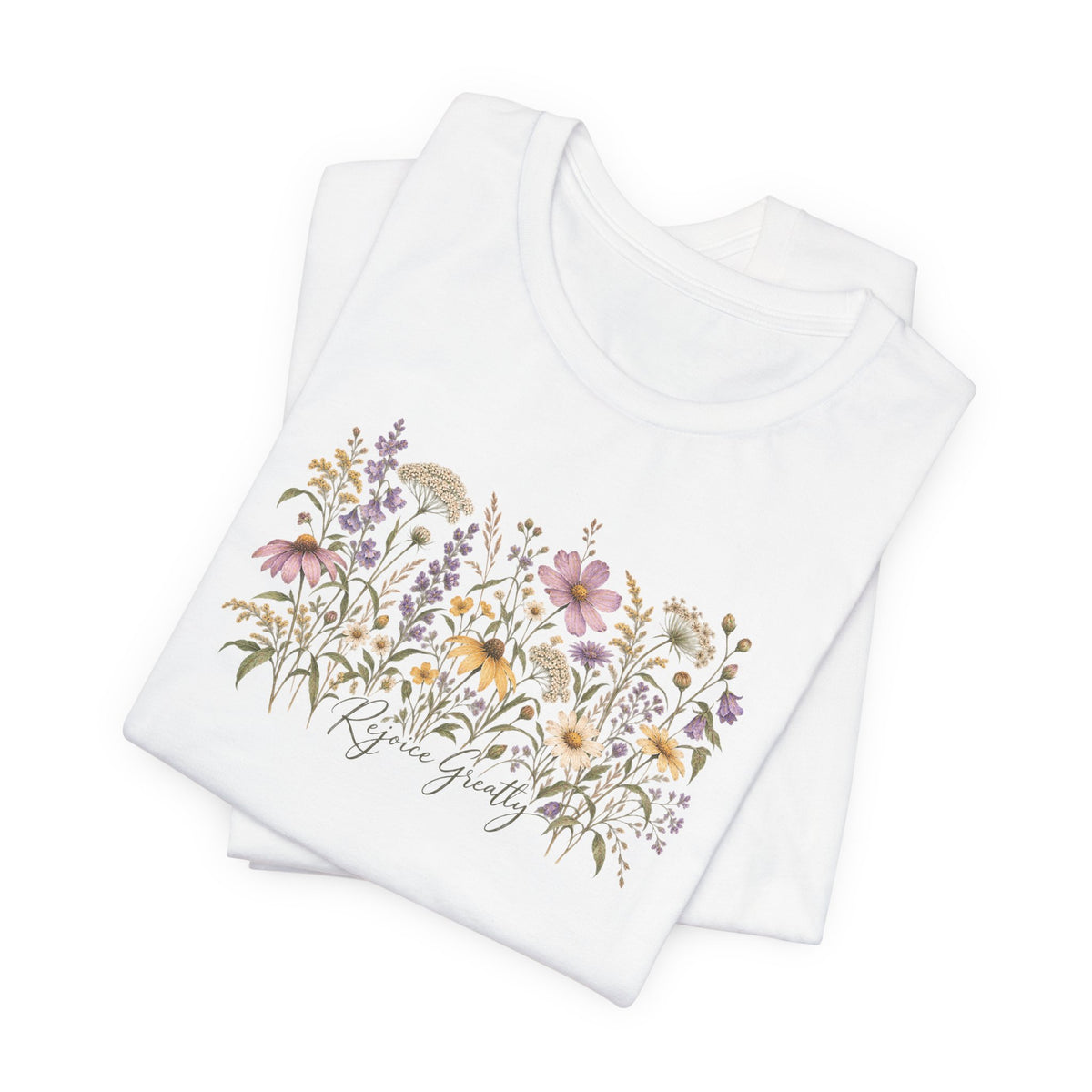 Rejoice Greatly Floral Tee