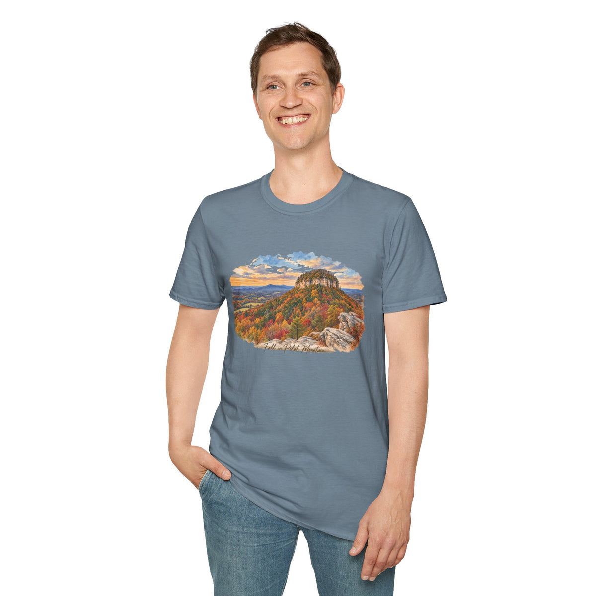 Pilot Mountain in the Fall - Unisex Tee