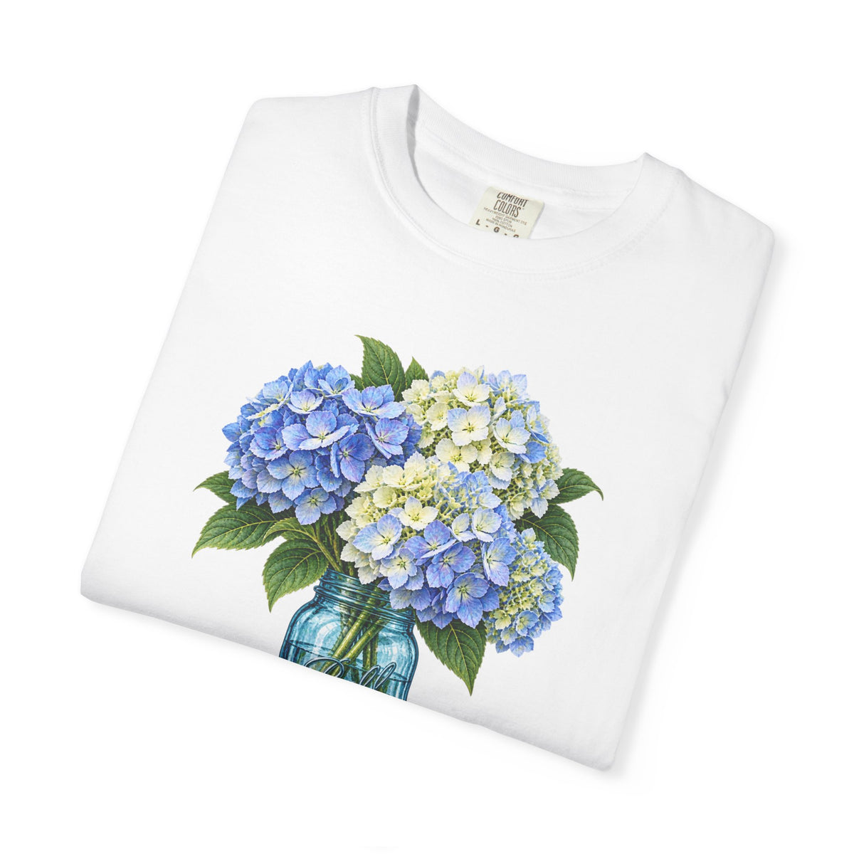 Blue Ball Jar with Hydrangeas T-Shirt