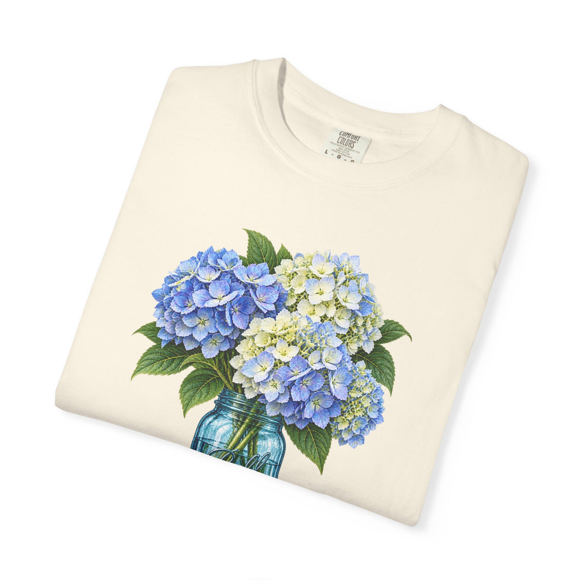 Blue Ball Jar with Hydrangeas T-Shirt