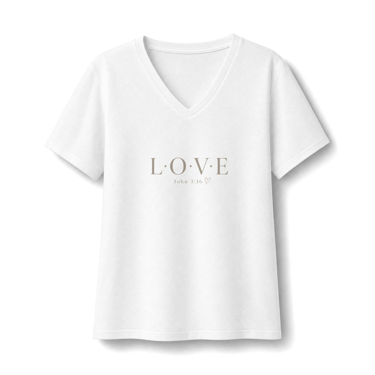 LOVE V-Neck Tee — Women's Relaxed Jersey Short Sleeve