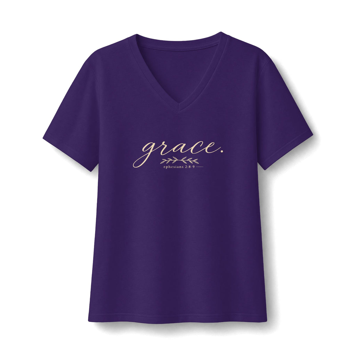 Grace V-Neck Tee - Women's Casual Inspirational T-Shirt