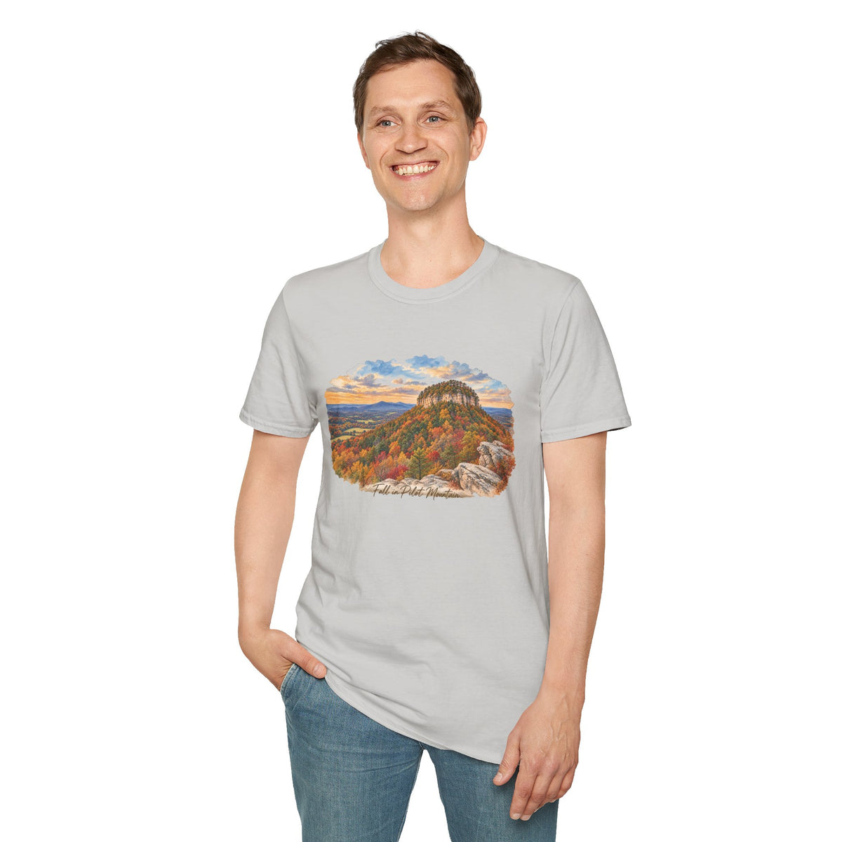 Pilot Mountain in the Fall - Unisex Tee