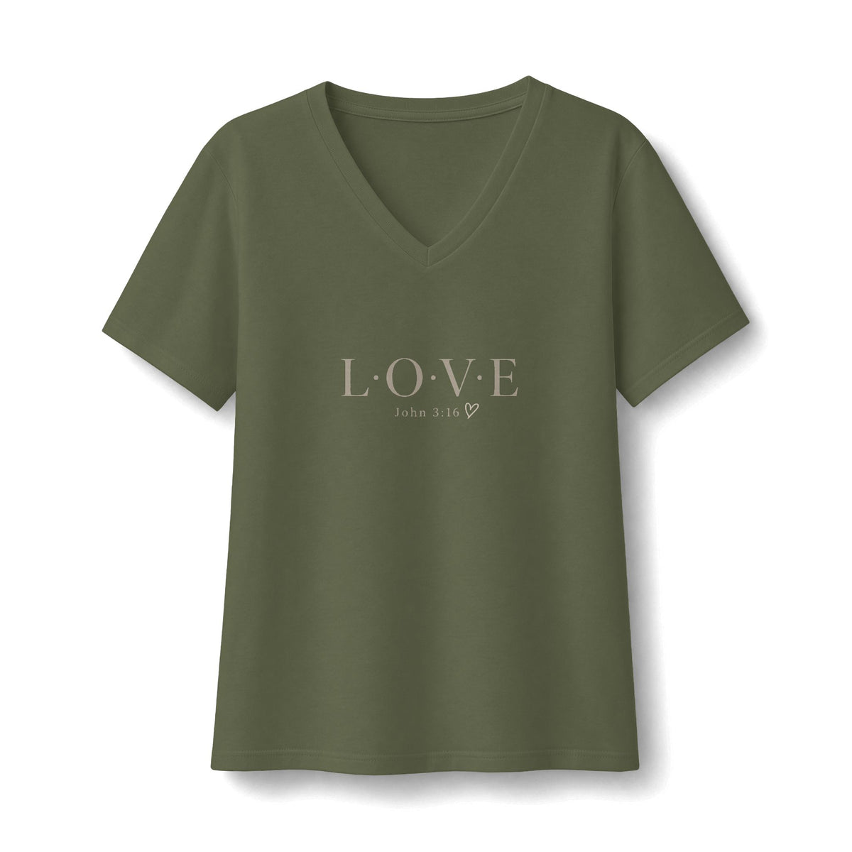 LOVE V-Neck Tee — Women's Relaxed Jersey Short Sleeve