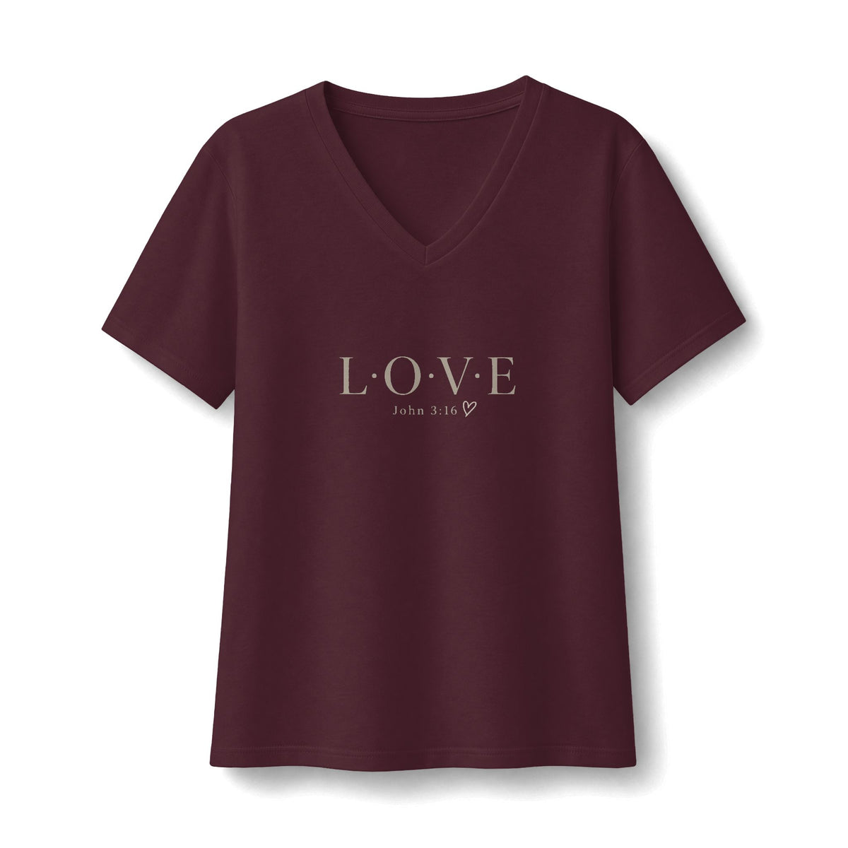 LOVE V-Neck Tee — Women's Relaxed Jersey Short Sleeve