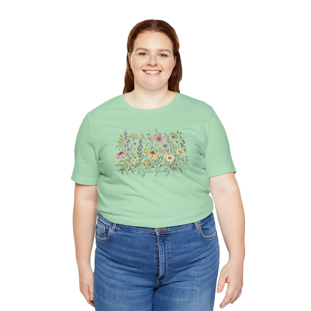 Rejoice Greatly Floral Tee